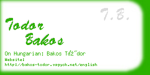 todor bakos business card